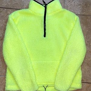 Soft Neon Yellow Sherpa Windbreaker.